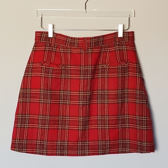 Vintage Banana Republic Wool Tartan Plaid Skirt Italy 14 Academia Preppy Y2K - Picture 2 of 7